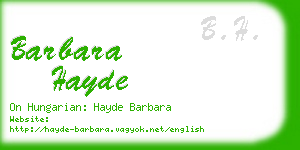 barbara hayde business card